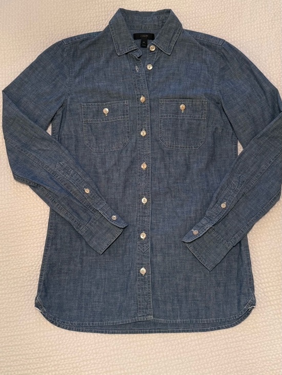 J. Crew Tops - J. Crew | Chambray Button-Down Shirt in Blue | Size = 00